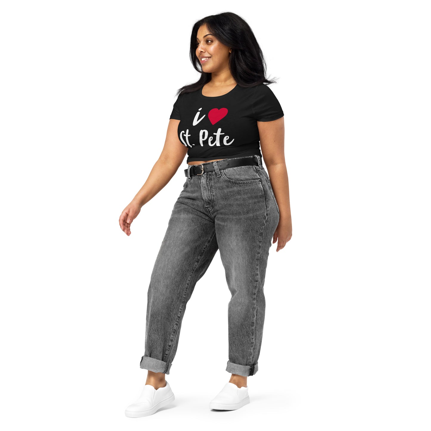 I LOVE ST. PETE - SAINT PETERSBURG FLORIDA Women's Crop Tee - Bella + Canvas 6681