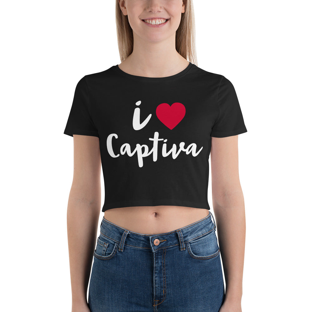 I LOVE CAPTIVA - Captiva Island Florida Women's Crop Tee - Bella + Canvas 6681