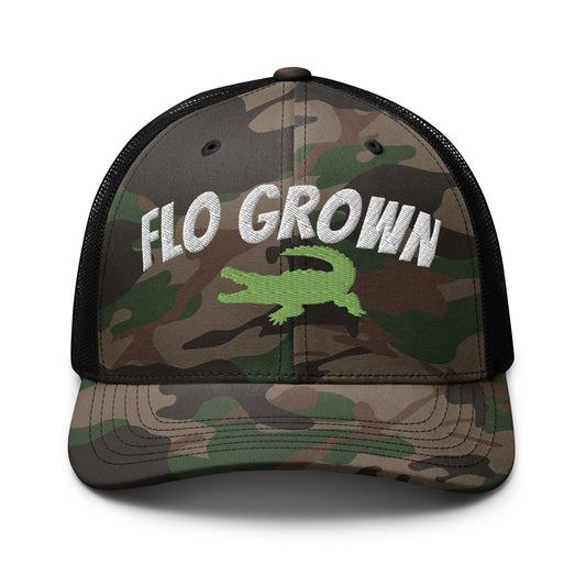 FLO GROWN ALLIGATOR HAT - FLORIDA Camouflage Flo Grown Alligator trucker hat