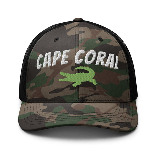CAPE CORAL ALLIGATOR - FLORIDA Camouflage Alligator Cape Coral trucker hat