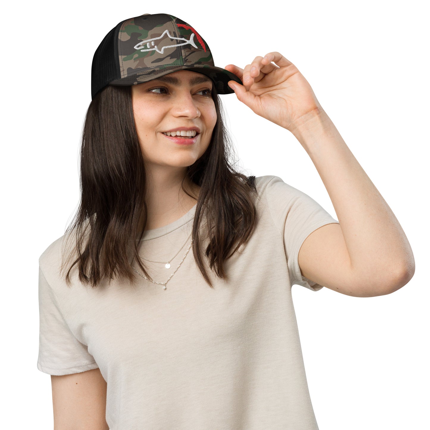 FLORIDA SHARK TRUCKER HAT - Camouflage Florida Shark trucker hat