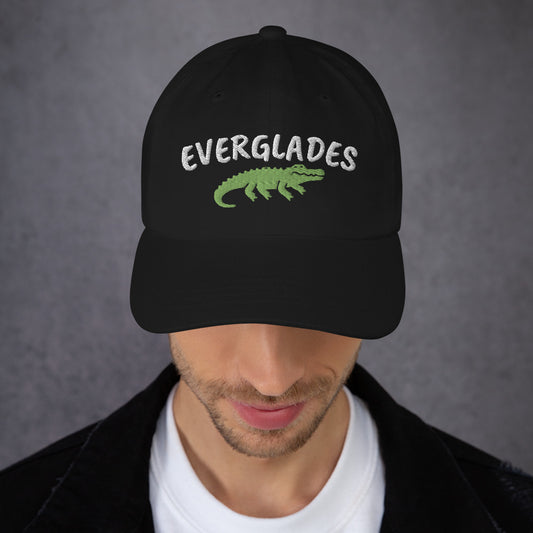 EVERGLADES WITH ALLIGATOR Dad hat - Everglades Florida Hats - Florida Alligator Hat