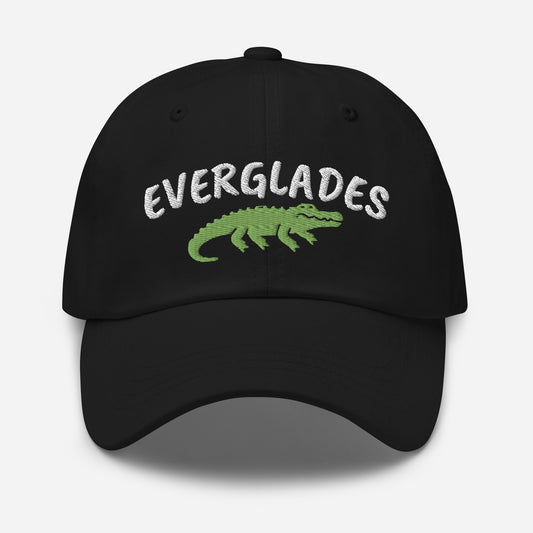 EVERGLADES WITH ALLIGATOR Dad hat - Everglades Florida Hats - Florida Alligator Hat