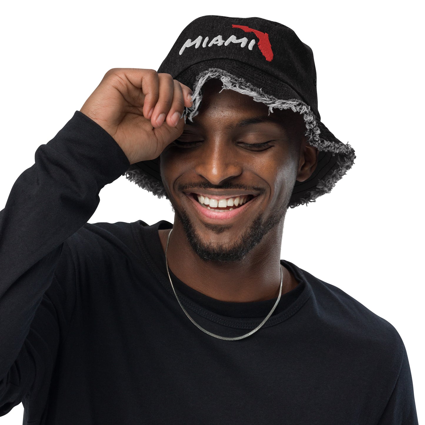MIAMI, FL - Florida Distressed denim bucket hat