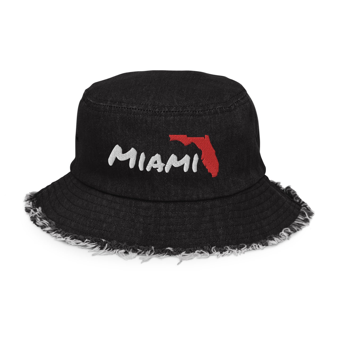 MIAMI, FL - Florida Distressed denim bucket hat