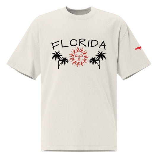 Oversized faded Florida Sun t-shirt - Florida Palm Tree and Sun Shirt