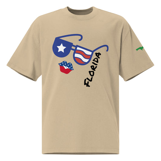 Oversized faded Florida t-shirt - Florida Sunglasses Shirt