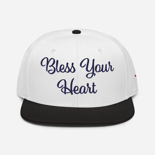 BLESS YOUR HEART FLORIDA WHITE Snapback Hat - Bless Your Heart Cap - Left Side FL Map