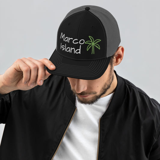 MARCO ISLAND FLORIDA PALM TREE SNAPBACK Trucker Cap - Marco Island FL Palm Tree Marco Island Hat