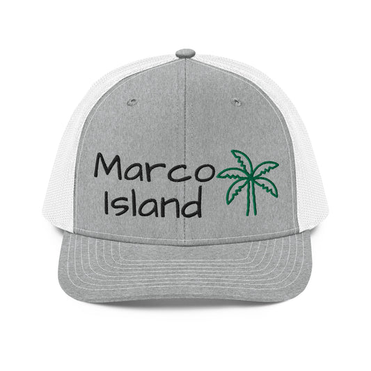 MARCO ISLAND FLORIDA PALM TREE SNAPBACK Trucker Cap - Marco Island FL Palm Tree Marco Island Hat V2