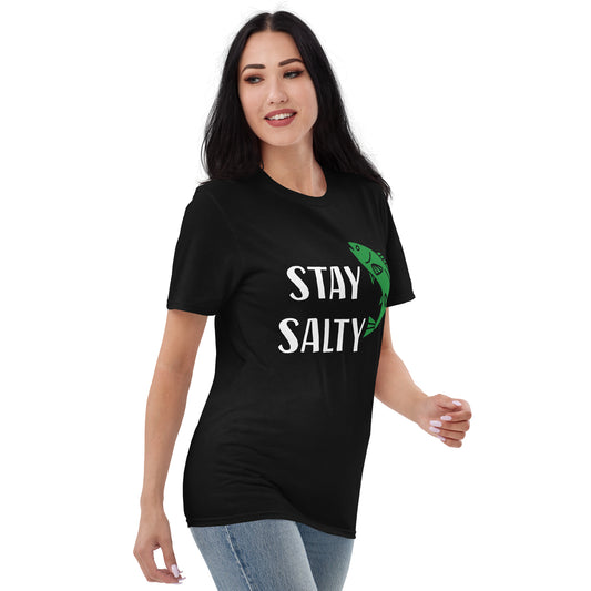STAY SALTY W/ FISH - Florida Unisex Lightweight T-Shirt - Gildan 980