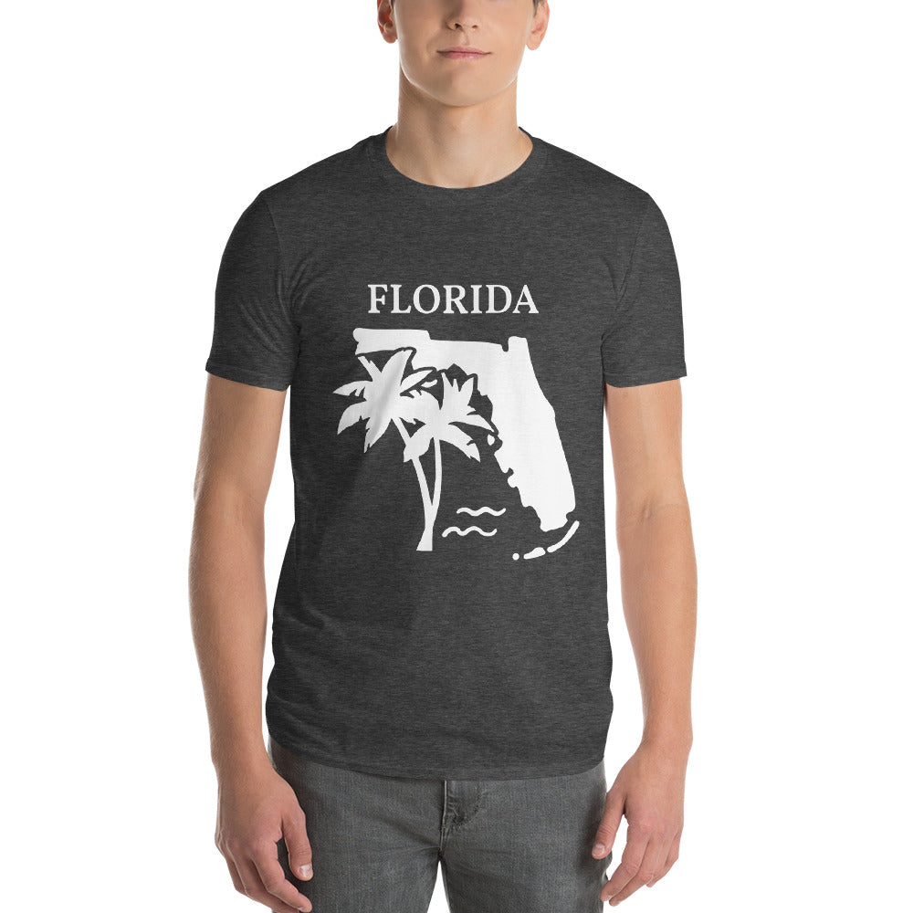 FLORIDA STATE T-SHIRT W/ PALM TREES - State of Florida Unisex T-Shirt - Gildan 980
