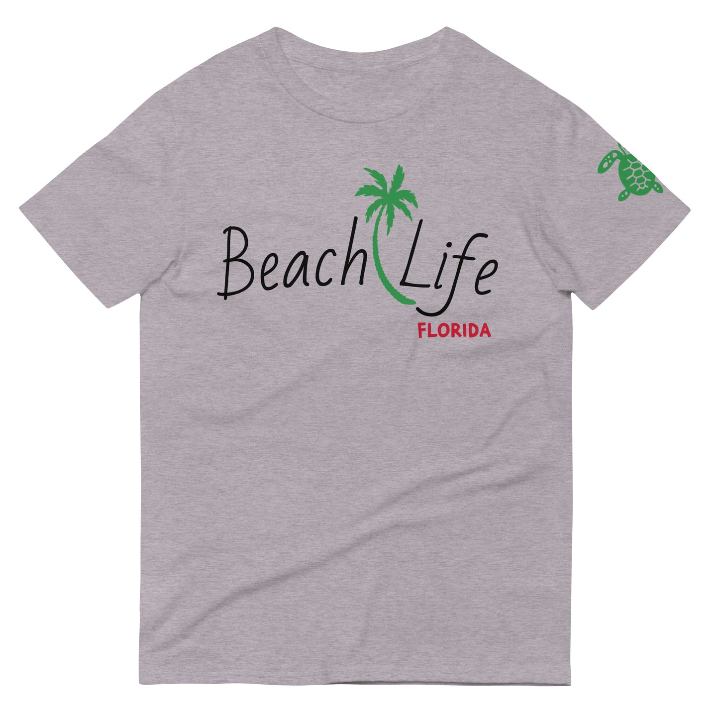 BEACH LIFE FLORIDA T-Shirt - Beach Life Florida Shirt with Palm Tree and Turtle