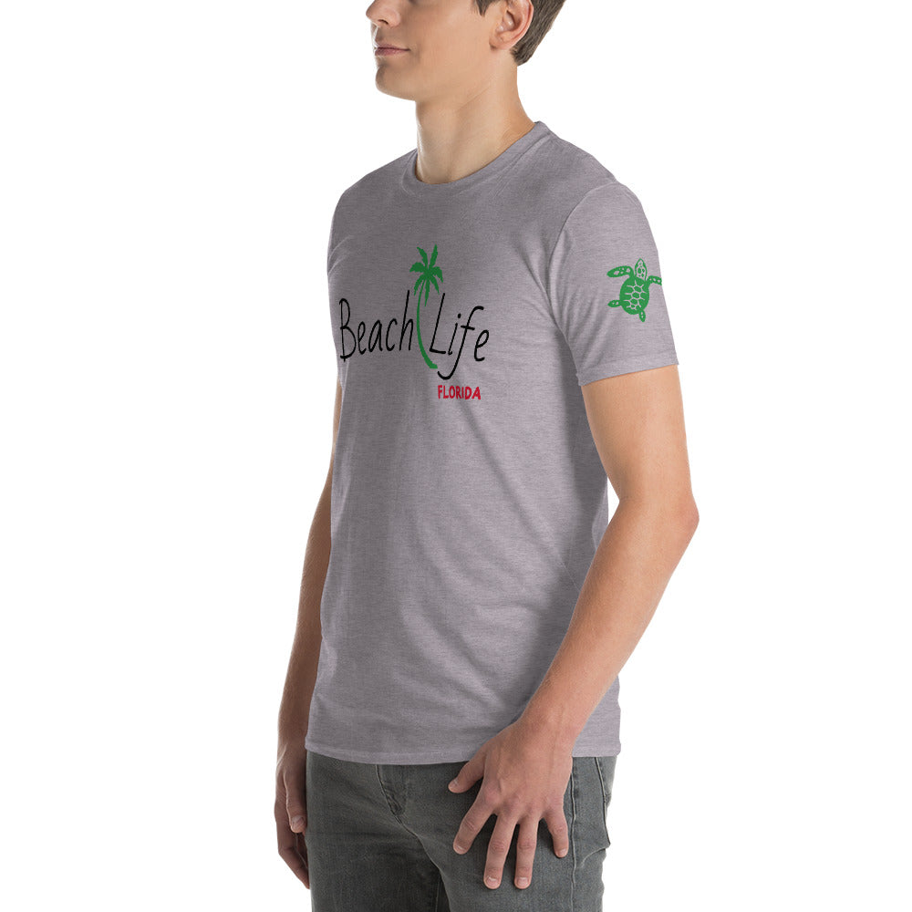 BEACH LIFE FLORIDA T-Shirt - Beach Life Florida Shirt with Palm Tree and Turtle