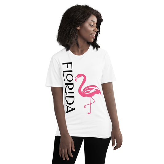 FLORIDA TSHIRT W/ PINK FLAMINGO - Florida Unisex Lightweight T-Shirt - Gildan 980