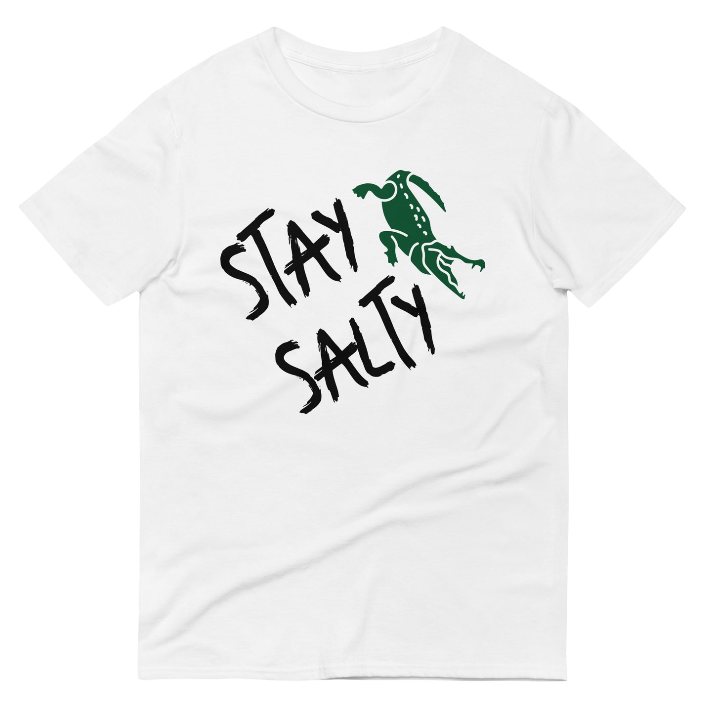 STAY SALTY FLORIDA T-SHIRT W/ALLIGATOR - Florida Unisex Lightweight White Alligator T-Shirt