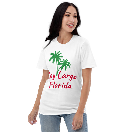 KEY LARGO FLORIDA WHITE T-SHIRT - Palm Tree Shirt Key Largo Florida V2