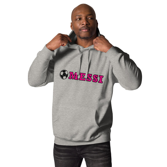 MESSI HOODIE W/ SOCCER BALL - Messi Soccer Ball - Unisex Premium Hoodie - Cotton Heritage M2580