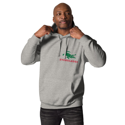 EVERGLADES FLORIDA ALLIGATOR HOODIE - Unisex Premium Everglades FL Alligator Hoodie - Cotton Heritage M2580