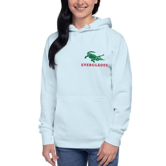 EVERGLADES FLORIDA ALLIGATOR HOODIE - Unisex Premium Everglades FL Alligator Hoodie - Cotton Heritage M2580