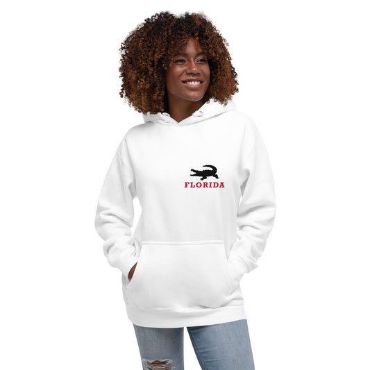 FLORIDA HOODIE W/ ALLIGATOR (white) - Unisex Premium Hoodie - Cotton Heritage Sweatshirt M2580