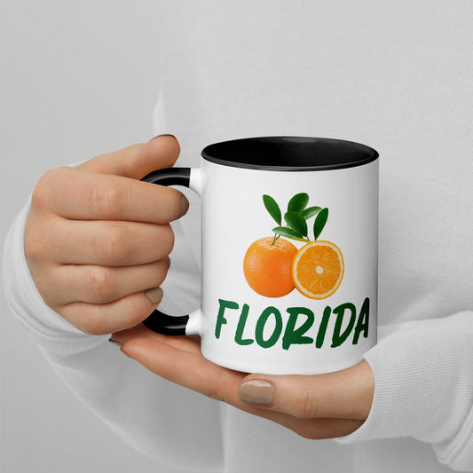 FLORIDA ORANGES Mug with Color Inside - Florida Oranges Mugs - FL Orange Mugs