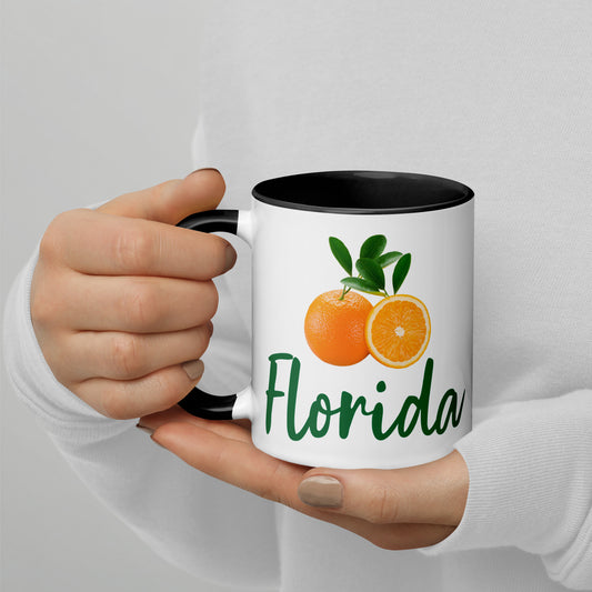 FLORIDA ORANGES Mug with Color Inside - Florida Oranges Mugs - FL Orange Mugs V2