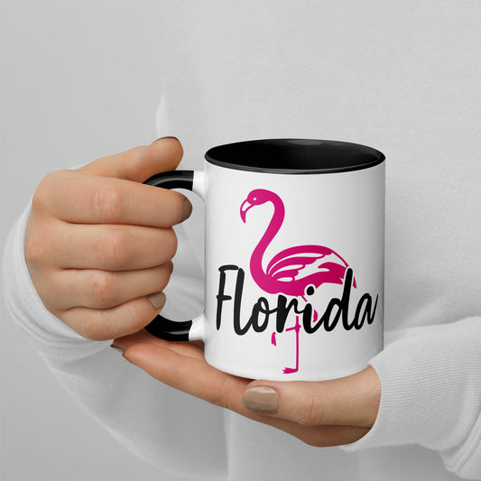 FLORIDA FLAMINGO Mug with Color Inside - Florida Flamingo Mug