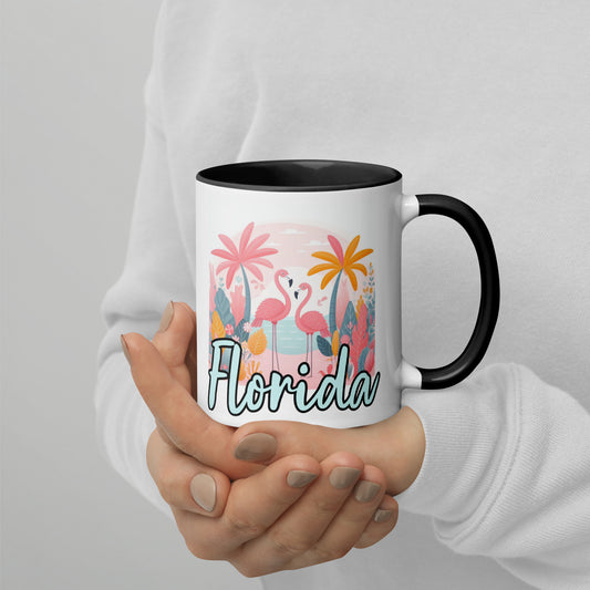 Florida Flamingo Mug with Color Inside
