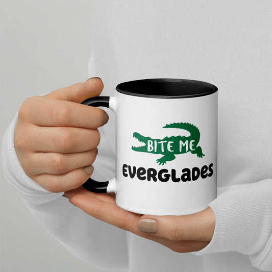 FLORIDA EVERGLADES "BITE ME" Mug with Color Inside - Florida Alligator Mugs