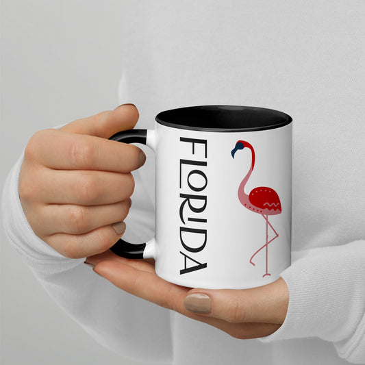 Florida Flamingo Mug with Color Inside - Flamingo Mugs Florida Mug