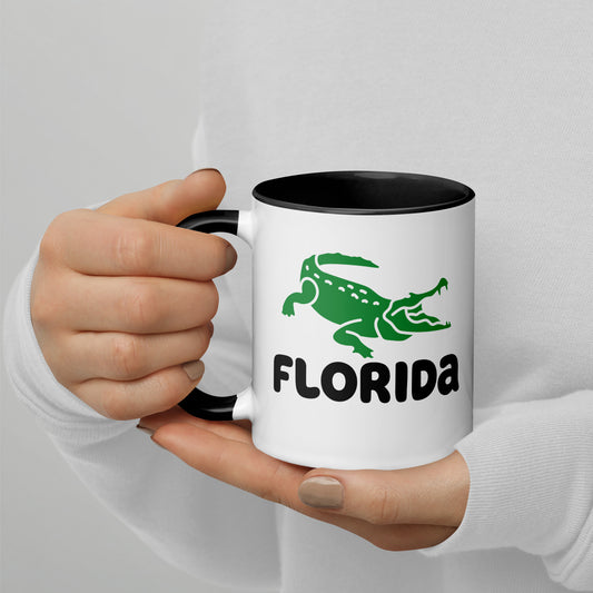 FLORIDA Mug with Color Inside - Florida Alligator Mug V2