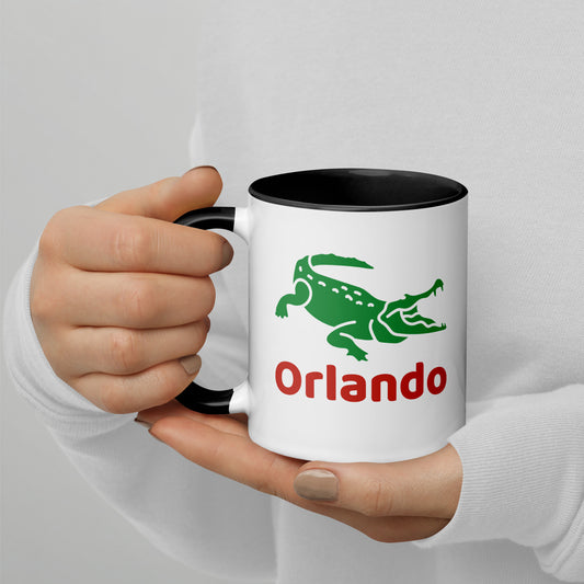 ORLANDO FLORIDA ALLIGATOR Mug with Color Inside - Orlando Florida Alligator Mugs