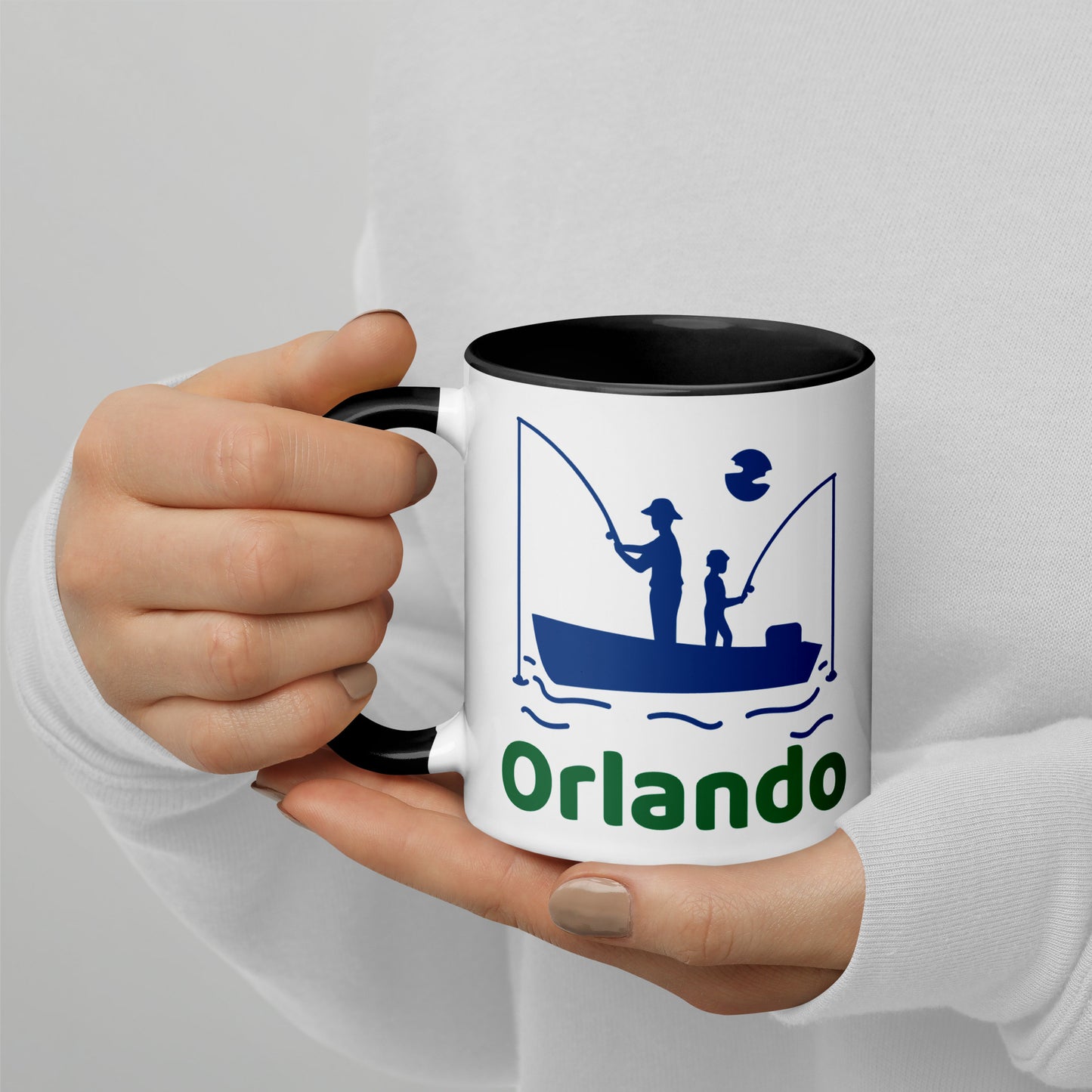ORLANDO FLORIDA FISHERMAN Mug with Color Inside - Orlando Florida FISHING Mugs