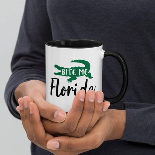 FLORIDA ALLIGATOR "BITE ME" Mug with Color Inside - Florida Alligator Mugs
