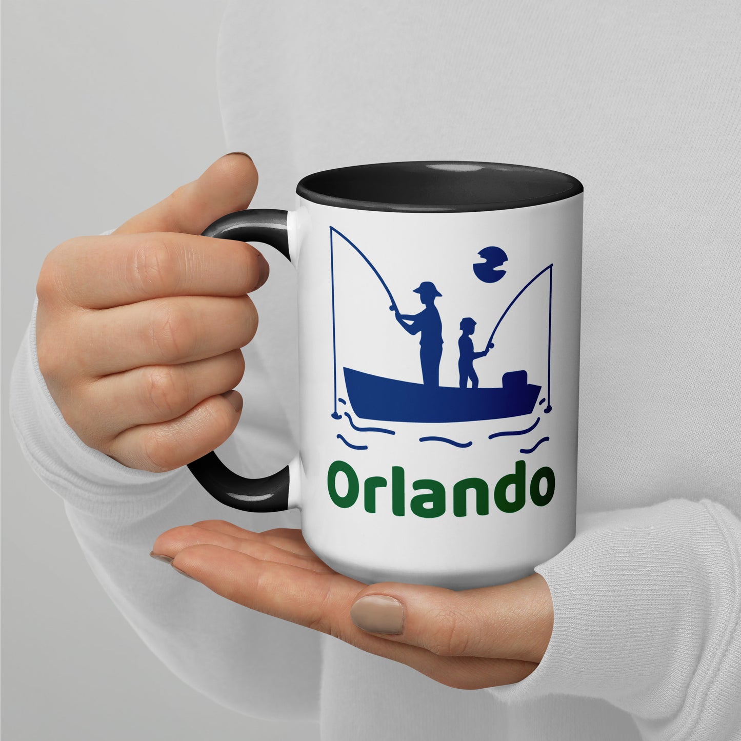 ORLANDO FLORIDA FISHERMAN Mug with Color Inside - Orlando Florida FISHING Mugs