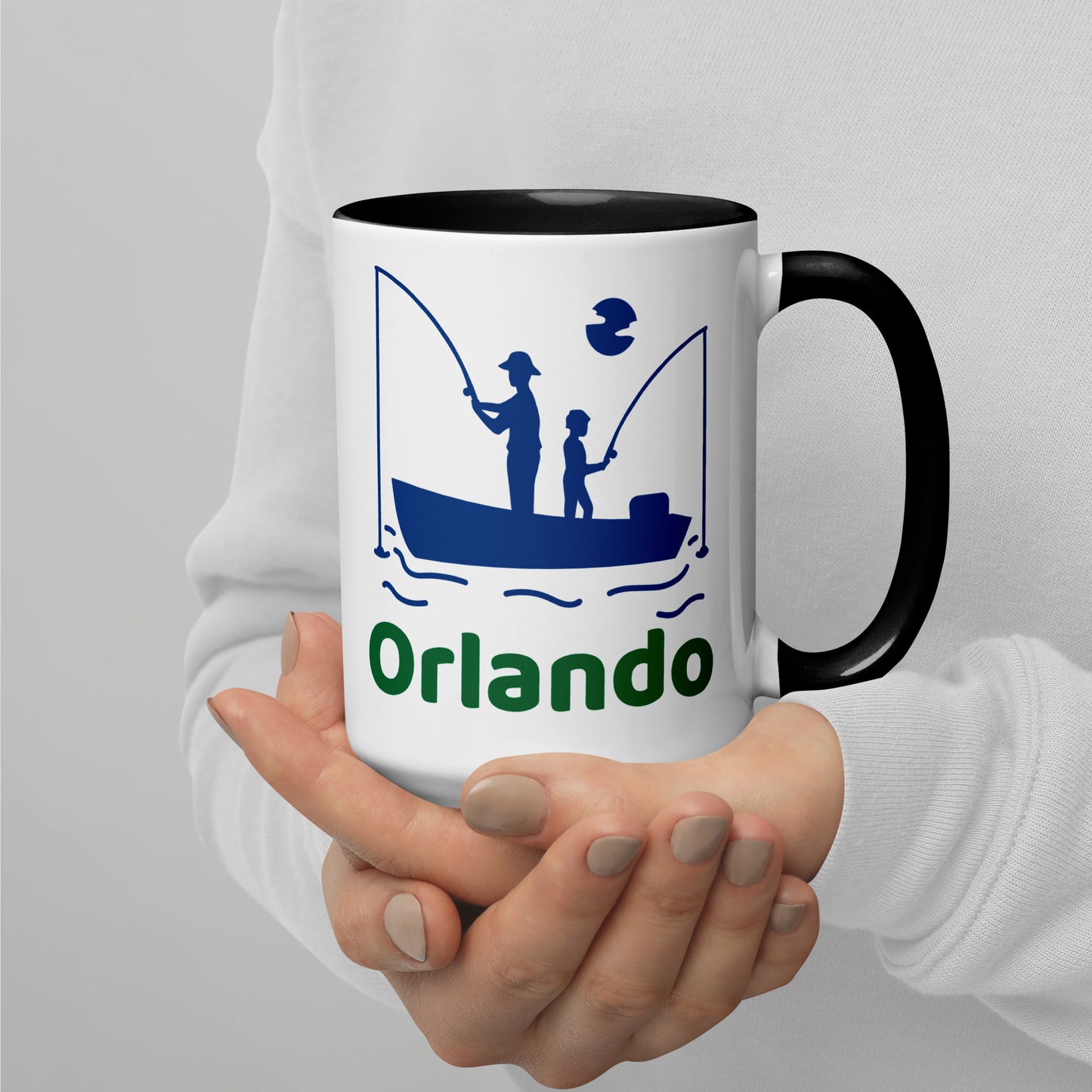 ORLANDO FLORIDA FISHERMAN Mug with Color Inside - Orlando Florida FISHING Mugs