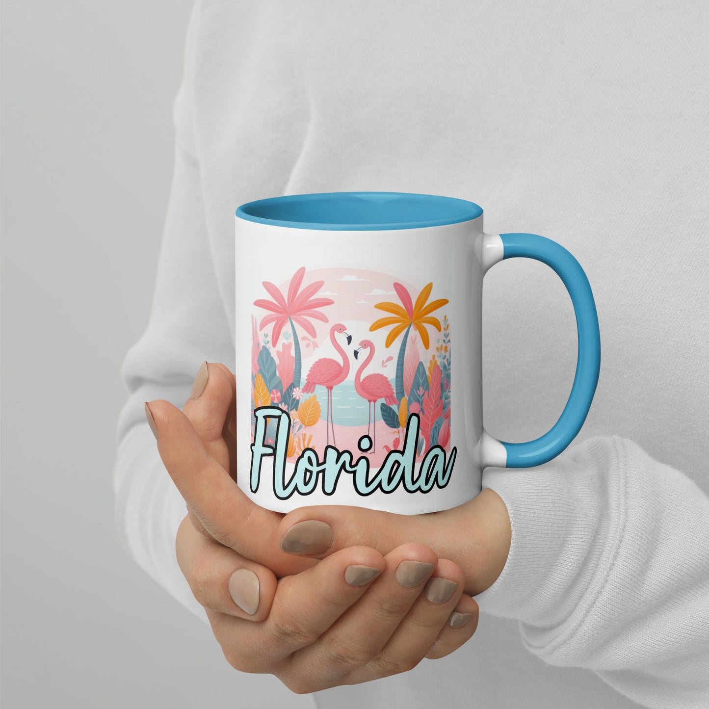 Florida Flamingo Mug with Color Inside