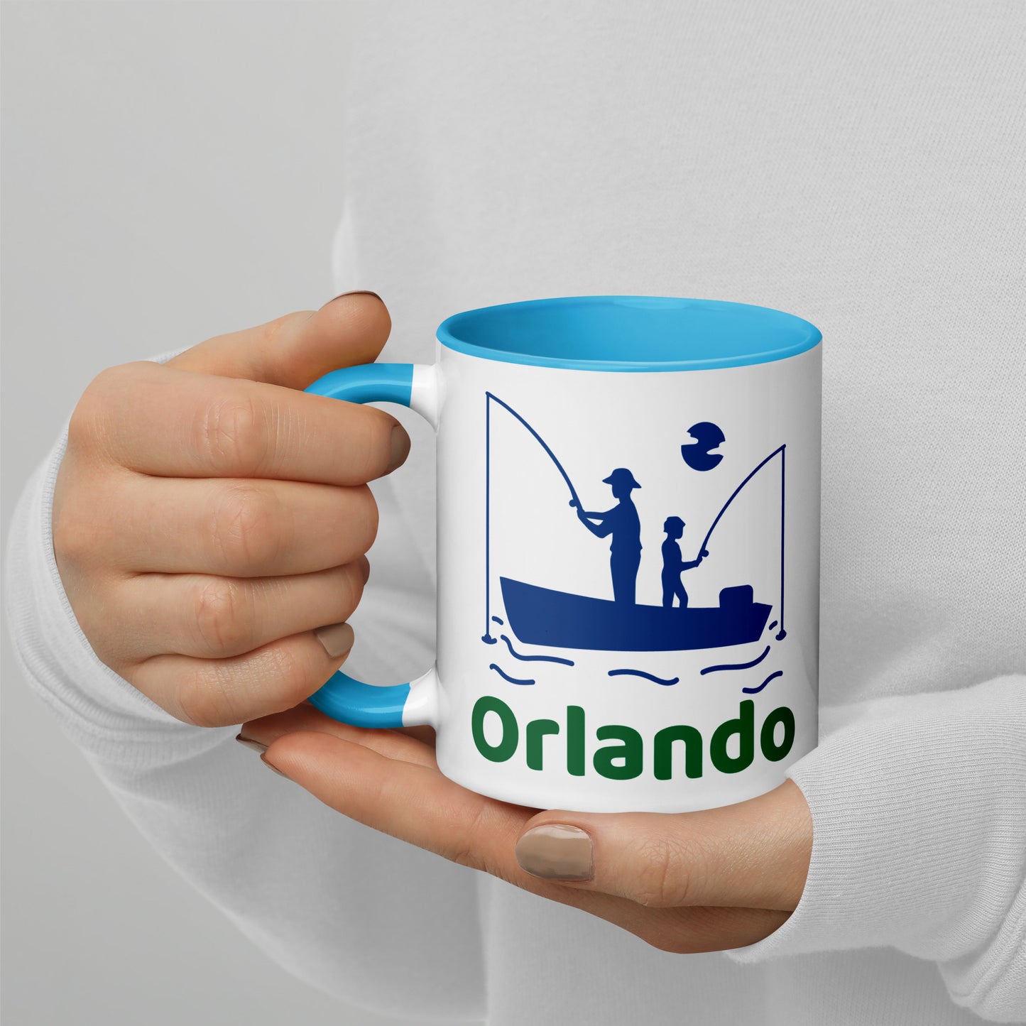 ORLANDO FLORIDA FISHERMAN Mug with Color Inside - Orlando Florida FISHING Mugs