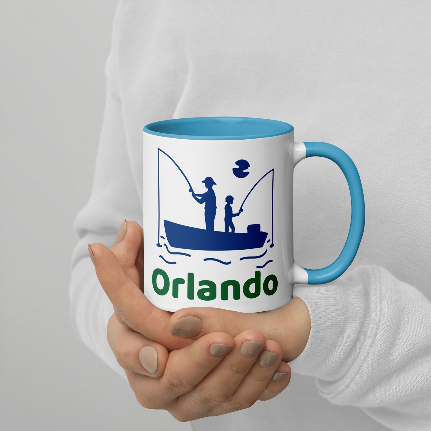 ORLANDO FLORIDA FISHERMAN Mug with Color Inside - Orlando Florida FISHING Mugs