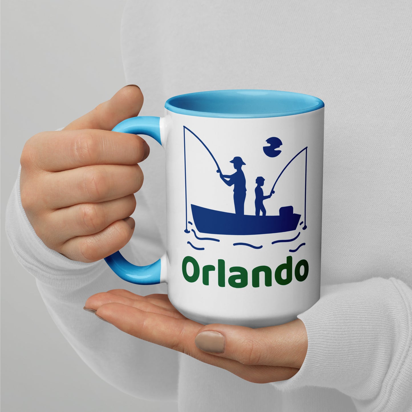 ORLANDO FLORIDA FISHERMAN Mug with Color Inside - Orlando Florida FISHING Mugs
