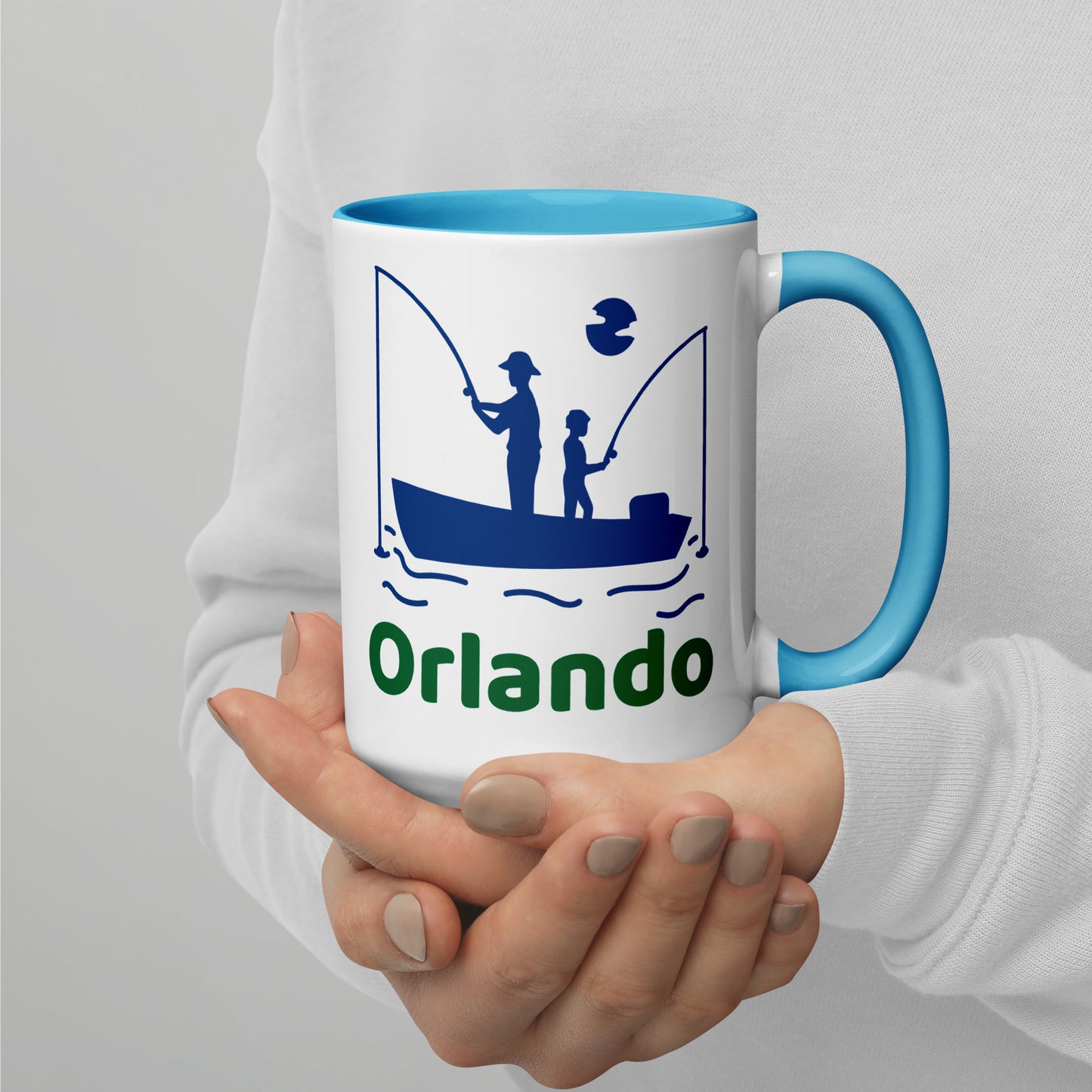 ORLANDO FLORIDA FISHERMAN Mug with Color Inside - Orlando Florida FISHING Mugs