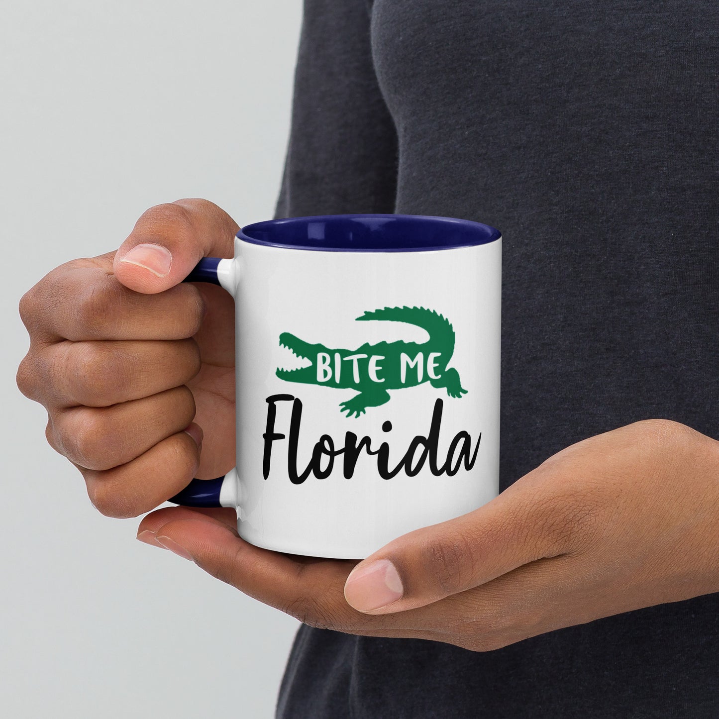FLORIDA ALLIGATOR "BITE ME" Mug with Color Inside - Florida Alligator Mugs