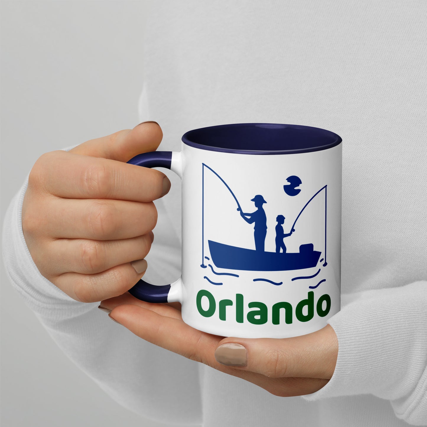 ORLANDO FLORIDA FISHERMAN Mug with Color Inside - Orlando Florida FISHING Mugs