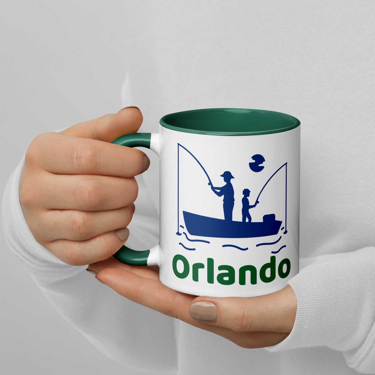 ORLANDO FLORIDA FISHERMAN Mug with Color Inside - Orlando Florida FISHING Mugs