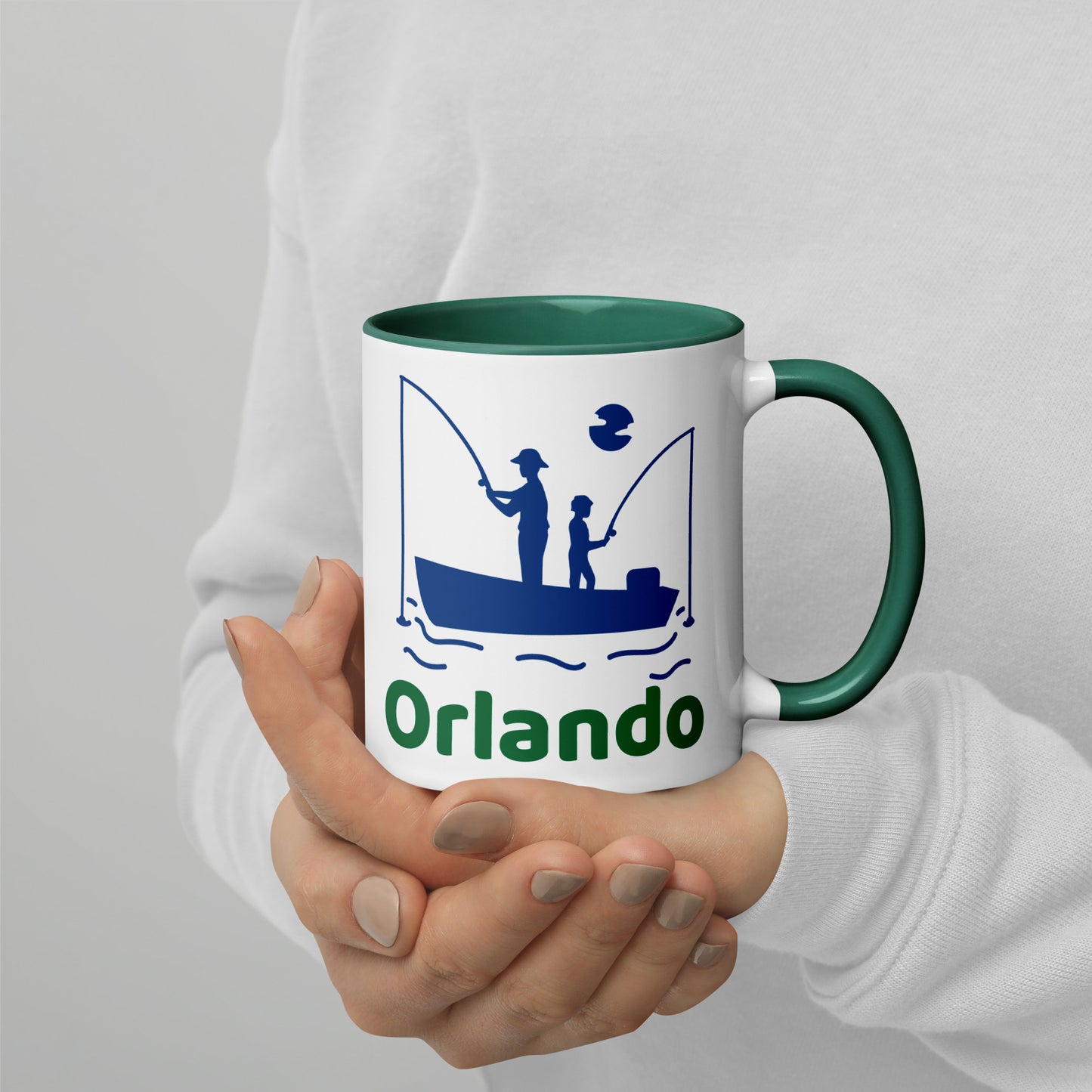 ORLANDO FLORIDA FISHERMAN Mug with Color Inside - Orlando Florida FISHING Mugs