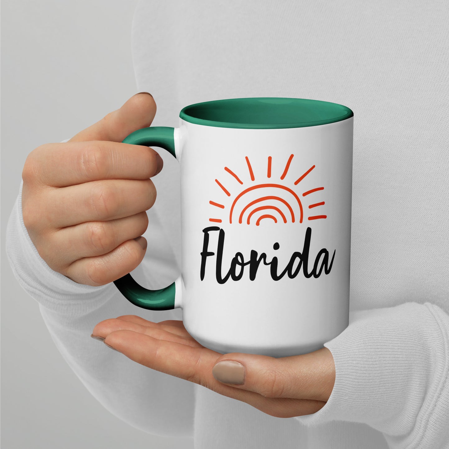 FLORIDA SUNSHINE Mug with Color Inside - Florida Sun Mugs