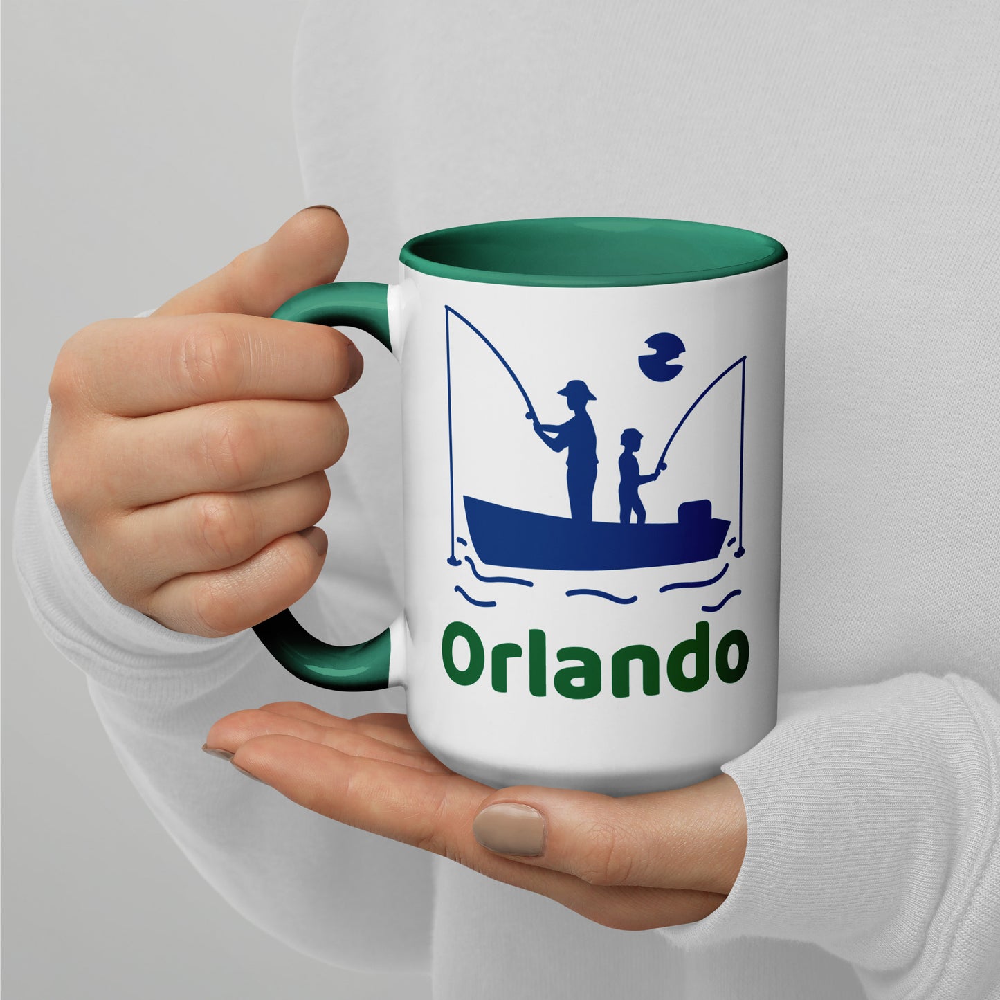 ORLANDO FLORIDA FISHERMAN Mug with Color Inside - Orlando Florida FISHING Mugs