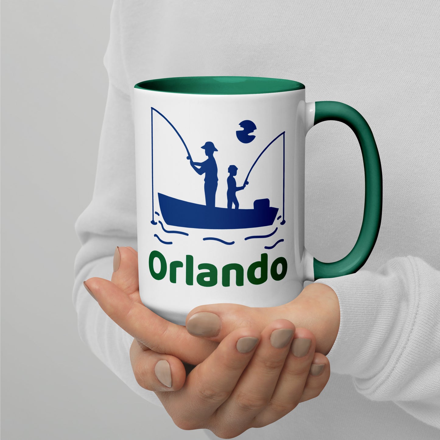 ORLANDO FLORIDA FISHERMAN Mug with Color Inside - Orlando Florida FISHING Mugs