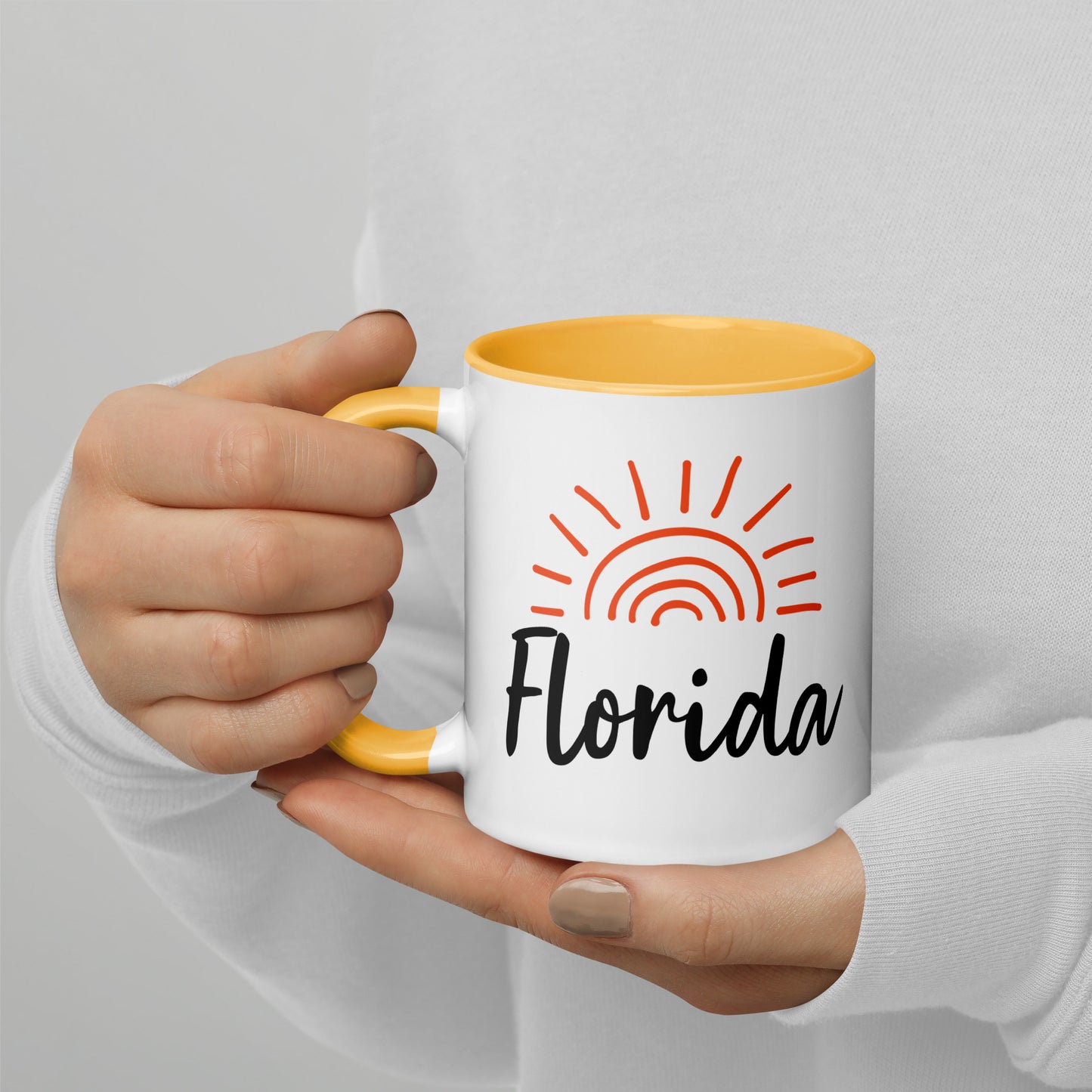 FLORIDA SUNSHINE Mug with Color Inside - Florida Sun Mugs